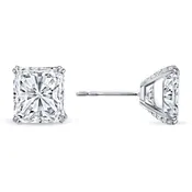 10.14 CT. Radiant Cut Diamond Stud Earrings on Hidden Halo Setting