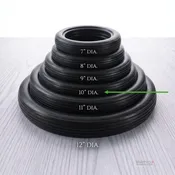 07-310 – 10″ Large Black Vinyl Tire – fits grooved 10″ Outside Diameter Rim