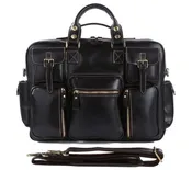 TucciPolo 7028A Genuine Cow Leather Men's Briefcase Laptop Bag