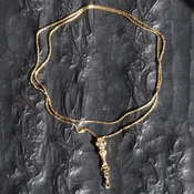 Antique c. 1837-1847 French 18k Gold Chain with Hand Swivel Clip and Slider Necklace