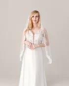 Floral Lace Border Wedding Veil | Sira D’ Pion |