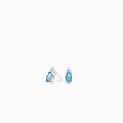 10K Blue Topaz and Diamond Earrings
