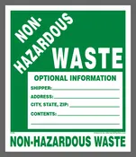 H100F 7 x 6 Non Hazardous Waste Label