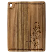 11 1/2″ x 8 3/4″ Acacia Cutting Board with Drip Ring and Corner Hole