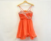 Short Orange Dress with Rhinestones