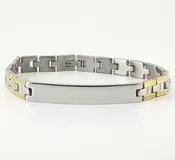 2-tone Engravable | Panther Link Bracelet | Stainless Steel | L-20cm W-8mm | Men | Women