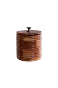 Acacia Wood Ribbed Jar