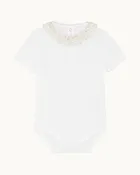Ana Athena Ruffle Collar Short Sleeve Onesie