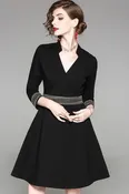 Black Dress W/ Gold Embroidery