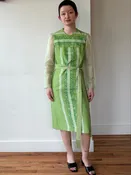 Alfred Shaheen green shift dress