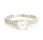 0.66 CT Round Diamond Engagement Ring 14k White Gold G/SI2 Size 5.75