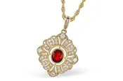 14K Gold Ruby & Diamond Necklace