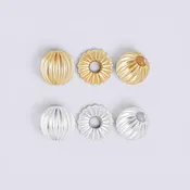 100pc Gold pvd Plated Corrugated Beads Corrugated Rounds High Quality 3mm 4mm 5mm 6mm 8mm Tarnish Resistant