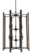 10-Light Matte Black Modern Farmhouse Foyer Chandelier by Framburg