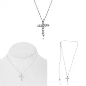 14K White Gold 1.00ct Diamond Cross Necklace