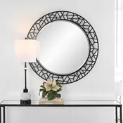 40 Inch Black Round Mirror