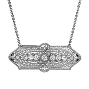 Antique 2.00 Carats Old European Diamond Filigree Necklace
