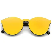 1980's Futuristic Monoblock Mirrored Flat Lens Sunglasses C123