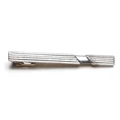 2 5/8″ Lines with Recessed Polished Trim Long Silver Tie Bar
