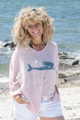 Mermaid Slouch Sweater Sunset Pink/Navy