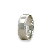 14K W Gold 7mm Milgrain Edge Wedding Band