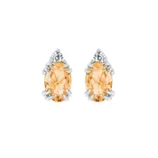 10KT.04CT(2)DIA 6X4OV CITRINE EARS