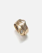14k Gold Snake Ring w/ Diamond / size: 5.75