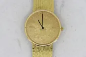 Corum 20 Dollar Coin Watch 18K Yellow Gold Barked Mesh Band Quartz 101.4 Grams