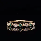 .05TW Dot & Paisley Emerald & Diamond Ring