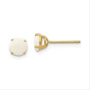14k Round Opal 5mm Post Earrings