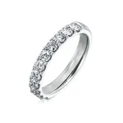 18kw 1.00ctw Diamond Half Round Band
