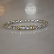 14KY/Sterling Silver Closed Bangle Bracelet