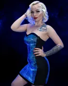Fiber Optic Light Up Dress | YMYW Collection | BLACK