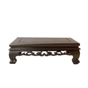 12.25" Oriental Brown Wood Craw Rectangular Table Top Stand Riser ws2808S