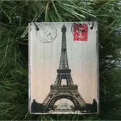 Eiffel Tower French Antique Postcard Christmas Ornament by JF Vintage