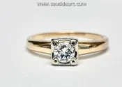 14K Two-tone Gold Diamond Solitaire Ring