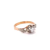 0.18ct Natural Diamond Original Classic Russian Floral Motif Engagement Ring 14k