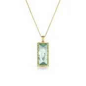 aquamarine tranquility mirror cut, yellow diamond pendant necklace,<br>in 18k yellow gold, <br>22 inch (adjustable), <br>0.7ct (diamonds)