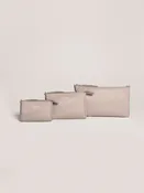 3 Piece Pouch Clutch Purse Set | Taupe