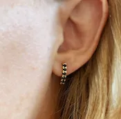 Black CZ Bar Studs