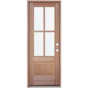 3 ft. x 6 ft. 8 in. Mahogany Classic 4 Lite Prehung Exterior Door