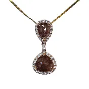 14Kt Rose Gold Rough Diamond Pendant
