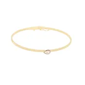 14k Yellow Gold Cuff Bracelet With Natural Diamonds