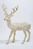 10" x 13" H Standing Deer Gold/White