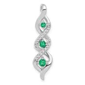 10k or 14k Gold Diamond & Gemstone Chain Slide Pendants