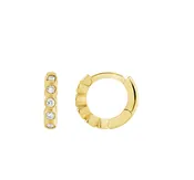 Bezel Set Diamond Huggie Earrings - made to order