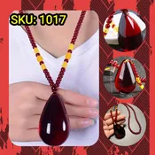SKU: 1017 Elegant Red Necklace with Teardrop Pendant