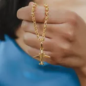 Airplane Charm in Gold