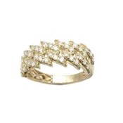 10K Yellow Gold Diamond Cuban Link Ring