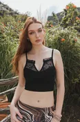 Black Flora Lace Bralette Top